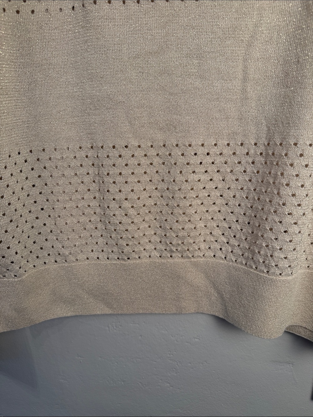 Planet by Lauren G One Size, beige with gold colored thread. - Picture 4 of 10